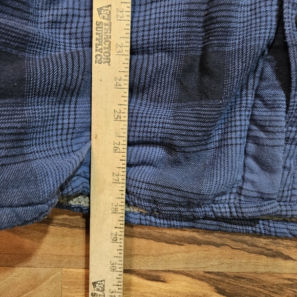 Wrangler Heavyweight Sherpa Lined Plaid Flannel Shirt Jacket BlueCabincore XL - Picture 9 of 11